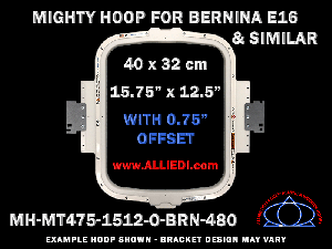 Bernina E16 15.75 x 12.5 inch (40 x 32 cm) Vertical Rectangular Magnetic Mighty Hoop for 480 mm Sew Field / Arm Spacing