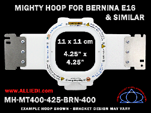 Bernina E16 4.25 x 4.25 inch (11 x 11 cm) Square Magnetic Mighty Hoop for 400 mm Sew Field / Arm Spacing