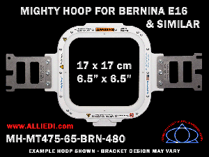 Bernina E16 6.5 x 6.5 inch (17 x 17 cm) Square Magnetic Mighty Hoop for 480 mm Sew Field / Arm Spacing