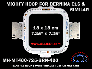 Bernina E16 7.25 x 7.25 inch (18 x 18 cm) Square Magnetic Mighty Hoop for 400 mm Sew Field / Arm Spacing
