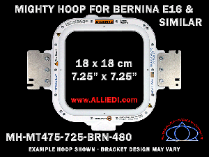 Bernina E16 7.25 x 7.25 inch (18 x 18 cm) Square Magnetic Mighty Hoop for 480 mm Sew Field / Arm Spacing