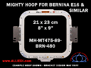 Bernina E16 8 x 9 inch (21 x 23 cm) Rectangular Magnetic Mighty Hoop for 480 mm Sew Field / Arm Spacing