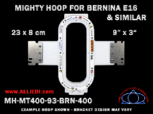 Bernina E16 9 x 3 inch (23 x 8 cm) Vertical Rectangular Magnetic Mighty Hoop for 400 mm Sew Field / Arm Spacing