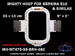 Bernina E16 9 x 5 inch (23 x 13 cm) Vertical Rectangular Magnetic Mighty Hoop for 480 mm Sew Field / Arm Spacing