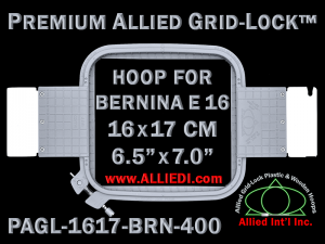 16 x 17 cm (6.5 x 7 inch) Rectangular Premium Allied Grid-Lock Plastic Embroidery Hoop - Bernina 400