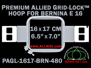 16 x 17 cm (6.5 x 7 inch) Rectangular Premium Allied Grid-Lock Plastic Embroidery Hoop - Bernina 480