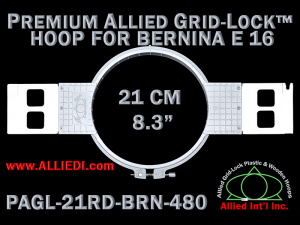 21 cm (8.3 inch) Round Premium Allied Grid-Lock Plastic Embroidery Hoop - Bernina 480