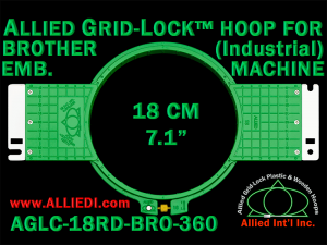 Brother 18 cm (7.1 inch) Round Allied Grid-Lock Embroidery Hoop (New Design) for 360 mm Sew Field / Arm Spacing