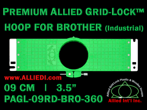 9 cm (3.5 inch) Round Premium Allied Grid-Lock Plastic Embroidery Hoop - Brother 360