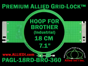 18 cm (7.1 inch) Round Premium Allied Grid-Lock Plastic Embroidery Hoop - Brother 360