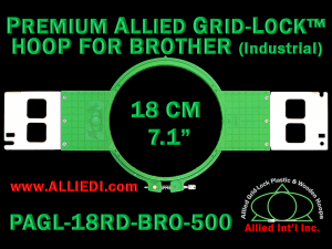 18 cm (7.1 inch) Round Premium Allied Grid-Lock Plastic Embroidery Hoop - Brother 500