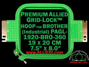 19 x 20 cm (7.5 x 8 inch) Rectangular Premium Allied Grid-Lock Plastic Embroidery Hoop - Brother 360