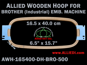 Brother 16.5 x 40.0 cm (6.5 x 15.7 inch) Rectangular Allied Wooden Embroidery Hoop, Double Height - For 500 mm Sew Field / Arm Spacing