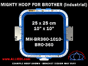 Brother 10 x 10 inch (25 x 25 cm) Square Magnetic Mighty Hoop for 360 mm Sew Field / Arm Spacing