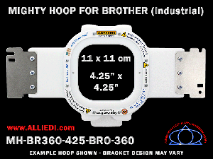 Brother 4.25 x 4.25 inch (11 x 11 cm) Square Magnetic Mighty Hoop for 360 mm Sew Field / Arm Spacing