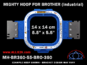 Brother 5.5 x 5.5 inch (14 x 14 cm) Square Magnetic Mighty Hoop for 360 mm Sew Field / Arm Spacing