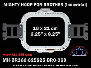 Brother 6.25 x 8.25 inch (16 x 21 cm) Rectangular Magnetic Mighty Hoop for 360 mm Sew Field / Arm Spacing