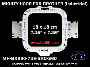 Brother 7.25 x 7.25 inch (18 x 18 cm) Square Magnetic Mighty Hoop for 360 mm Sew Field / Arm Spacing