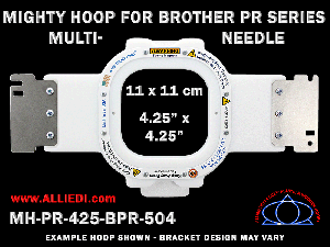 Brother PR Series Multi-Needle 4.25 x 4.25 inch (11 x 11 cm) Square Magnetic Mighty Hoop