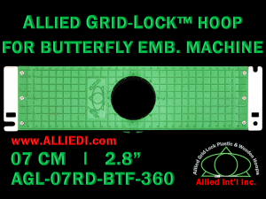 7 cm (2.8 inch) Round Allied Grid-Lock Plastic Embroidery Hoop - Butterfly 360