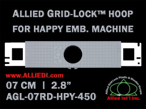 7 cm (2.8 inch) Round Allied Grid-Lock Plastic Embroidery Hoop - Happy 450