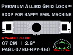 7 cm (2.8 inch) Round Premium Allied Grid-Lock Plastic Embroidery Hoop - Happy 450