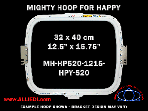 Happy 12.5 x 15.75 inch (32 x 40 cm) Rectangular Magnetic Mighty Hoop for 520 mm Sew Field / Arm Spacing