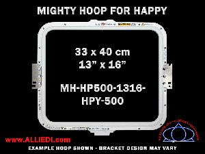 Happy 13 x 16 inch (33 x 40 cm) Rectangular Magnetic Mighty Hoop for 500 mm Sew Field / Arm Spacing