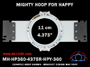 Happy 4.375 inch (11 cm) Round Magnetic Mighty Hoop for 360 mm Sew Field / Arm Spacing