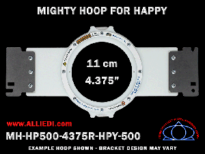 Happy 4.375 inch (11 cm) Round Magnetic Mighty Hoop for 500 mm Sew Field / Arm Spacing