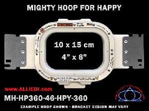 Happy 4 x 6 inch (10 x 15 cm) Rectangular Magnetic Mighty Hoop for 360 mm Sew Field / Arm Spacing