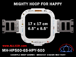 Happy 6.5 x 6.5 inch (17 x 17 cm) Square Magnetic Mighty Hoop for 500 mm Sew Field / Arm Spacing