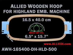 Highland 16.5 x 40.0 cm (6.5 x 15.7 inch) Rectangular Allied Wooden Embroidery Hoop, Double Height - For 500 mm Sew Field / Arm Spacing