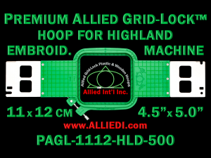 11 x 12 cm (4.5 x 5 inch) Rectangular Premium Allied Grid-Lock Plastic Embroidery Hoop - Highland 500