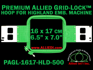 16 x 17 cm (6.5 x 7 inch) Rectangular Premium Allied Grid-Lock Plastic Embroidery Hoop - Highland 500