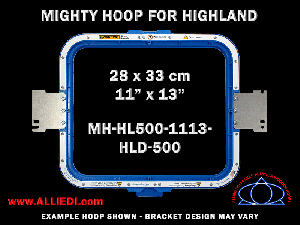 Highland 11 x 13 inch (28 x 33 cm) Rectangular Magnetic Mighty Hoop for 500 mm Sew Field / Arm Spacing