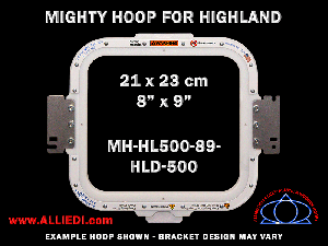 Highland 8 x 9 inch (21 x 23 cm) Rectangular Magnetic Mighty Hoop for 500 mm Sew Field / Arm Spacing