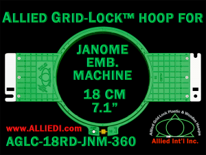 18 cm (7.1 inch) Round Allied Grid-Lock (New Design) Plastic Embroidery Hoop - Janome 360