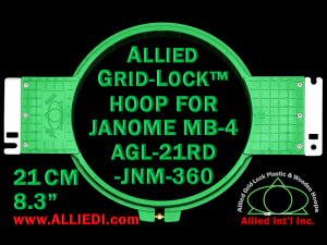 21 cm (8.3 inch) Round Allied Grid-Lock Plastic Embroidery Hoop - Janome 360