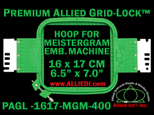 16 x 17 cm (6.5 x 7 inch) Rectangular Premium Allied Grid-Lock Plastic Embroidery Hoop - Meistergram 400