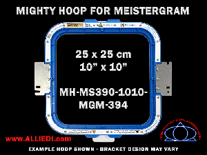 Meistergram 10 x 10 inch (25 x 25 cm) Square Magnetic Mighty Hoop for 394 mm Sew Field / Arm Spacing