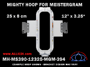 Meistergram 12 x 3.25 inch (30 x 8 cm) Vertical Rectangular Magnetic Mighty Hoop for 394 mm Sew Field / Arm Spacing