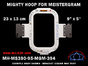 Meistergram 9 x 5 inch (23 x 13 cm) Vertical Rectangular Magnetic Mighty Hoop for 394 mm Sew Field / Arm Spacing
