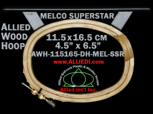 11.5 x 16.5 cm (4.5 x 6.5 inch) Oval Allied Wooden Embroidery Hoop, Double Height - Melco Superstar (SSR) Flat Table
