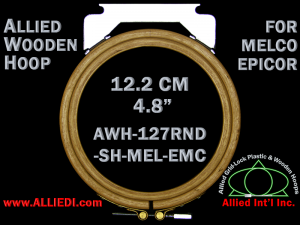12.2 cm (4.8 inch) Round Single Height Allied Wooden Embroidery Hoop, Single Height - Melco Epicor (EMC) Flat Table