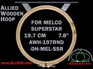 19.7 cm (7.8 inch) Round Allied Wooden Embroidery Hoop, Double Height - Melco Superstar (SSR) Flat Table