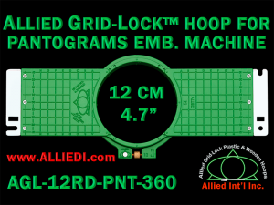 12 cm (4.7 inch) Round Allied Grid-Lock (New Design) Plastic Embroidery Hoop - Pantograms 360