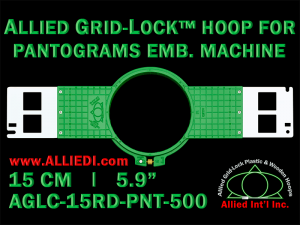 15 cm (5.9 inch) Round Allied Grid-Lock (New Design) Plastic Embroidery Hoop - Pantograms 500