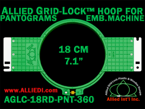 18 cm (7.1 inch) Round Allied Grid-Lock (New Design) Plastic Embroidery Hoop - Pantograms 360