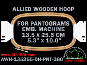 13.5 x 25.5 cm (5.3 x 10.0 inch) Rectangular Allied Wooden Embroidery Hoop, Double Height - Pantograms 360